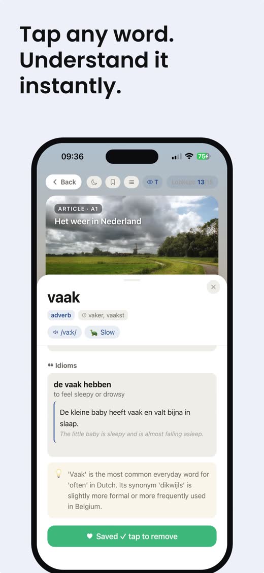 Learn Dutch Fast — Natural Dutch voices, female and male, at the speed you choose