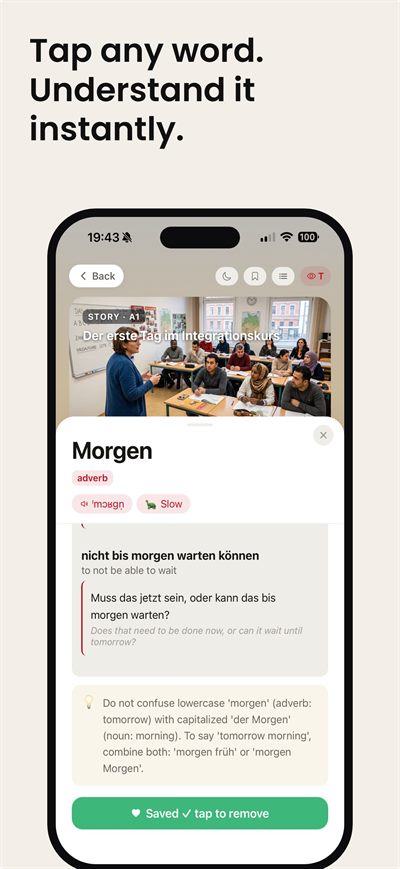 Learn German Fast — Natural German voices, female and male, at the speed you choose