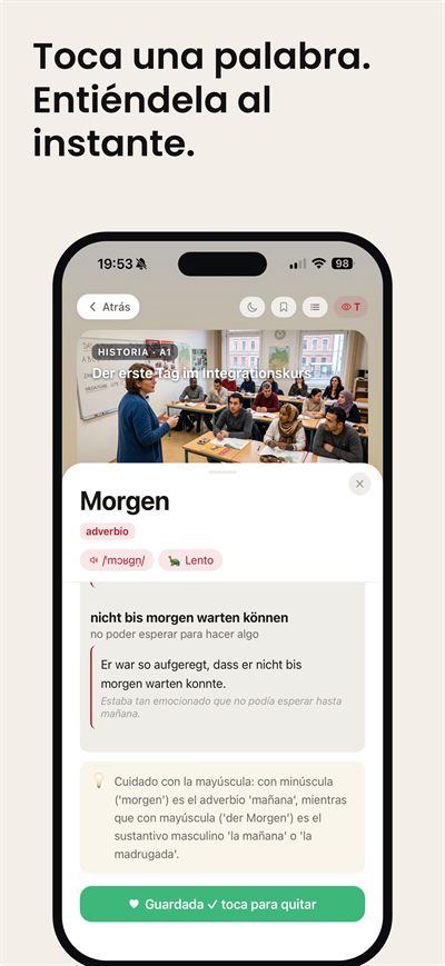 Learn German Fast — Voces alemanas naturales, femenina y masculina, a la velocidad que elijas