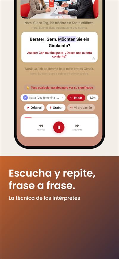Learn German Fast — Subtítulos de tres capas: alemán, tu idioma y palabra por palabra