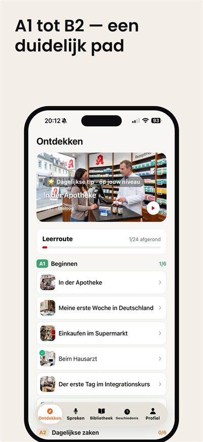 Learn German Fast — Tik op een woord en krijg meteen uitleg, uitspraak en voorbeelden