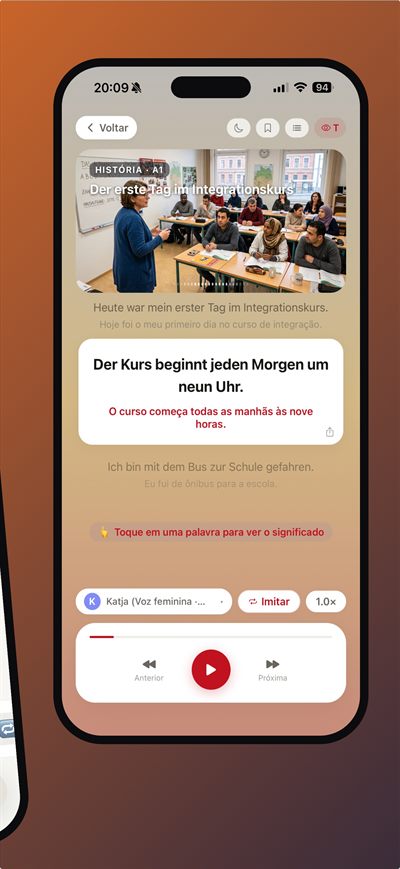 Learn German Fast — Um caminho claro de A1 a B2, não um feed infinito