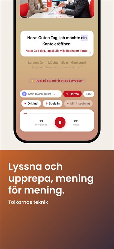 Learn German Fast — Undertexter i tre lager: tyska, ditt eget språk och ord för ord