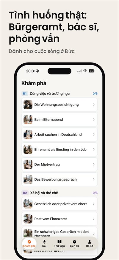 Learn German Fast — Ôn tập thông minh, đưa từ quay lại ngay trước khi bạn quên